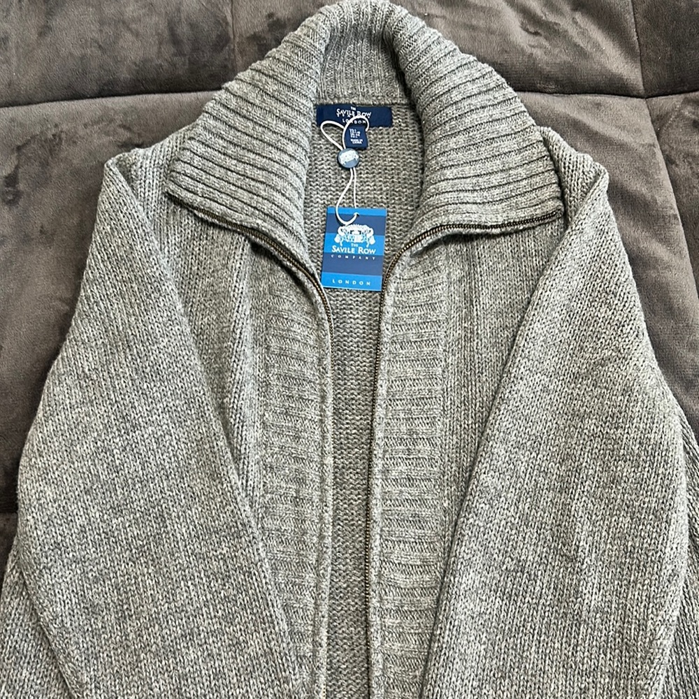 Savile Row mens L sweater grey
